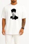 Oversize Mustafa Kemal Atatürk Göğüs Tasarımlı Unisex T-Shirt thumbnail 7