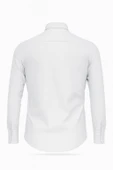 Erkek Beyaz/Mavi Slim Fit Gömlek – Plus Scorpion, Ofis & Günlük Şık Kombin, Ütü Gerektirmeyen thumbnail 5