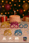 6’lı Set Happy Birthday Parti Gözlüğü – Metalik Renk Karışık Doğum Günü Eğlence Aksesuarı thumbnail 2