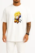 Oversize Goten Trunks Majin Buu Goku Bulma Göğüs Tasarımlı Unisex T-Shirt thumbnail 1
