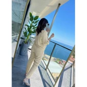 Lucky Life Kadın Uzun Kollu önden Fermuarlı Modal Ceket Ve Pantolon Ikili Takım thumbnail 3