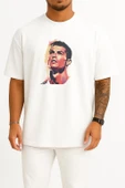 Oversize Cristiano Ronaldo Just Göğüs Tasarımlı Unisex T-Shirt thumbnail 3