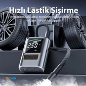 Zhltools ST-5528 Dijital Basınç Göstergeli Oto Lastik Şişirme Pompası Hava Kompresörü thumbnail 4