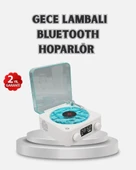 3-ü-1 Gece Işığı Bluetooth Hoparlör Dijital Saat Vintage Plak Çalar Tasarımlı thumbnail 1