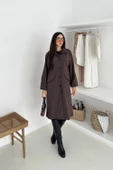 Kadın Astarlı Uzun Trençkot thumbnail 3
