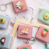 BUFFER® Sevimli Yumuşak Stickerli 150 cm Uzunluğunda Pratik Taşınabilir Çanta Boy Anahtarlıklı Mezura thumbnail 2