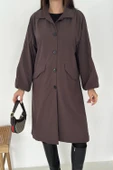 Kadın Astarlı Uzun Trençkot thumbnail 7