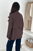 Kısa Trençkot Düğmeli Acı Kahve thumbnail 8