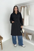 Kadın Astarlı Uzun Trençkot thumbnail 2