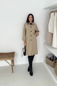 Kadın Astarlı Uzun Trençkot thumbnail 2