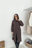 Kadın Astarlı Uzun Trençkot thumbnail 9