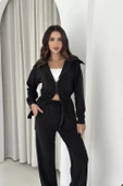 Şal Yaka Çift Fermuarlı Stoperli Modal Takım thumbnail 11