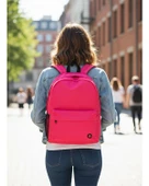 Yuga İki Gözlü Sırt Çantası Neon Pembe thumbnail 4