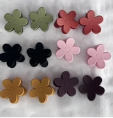 12'li Karışık Renk Çicek Figürlü Mandal Toka Set thumbnail 1