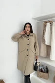 Kadın Astarlı Uzun Trençkot thumbnail 8