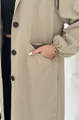 Kadın Astarlı Uzun Trençkot thumbnail 4