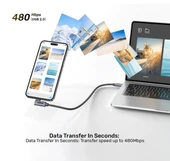 UNITEK TYPE-C HIZLI ŞARJ 90D 2MT 100W(C14123BK-2M) thumbnail 6