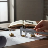 (0.05 Hassasiyet) Kilitli Mekanik Kumpas Monoblok Metal Gövde 150 mm İç Dış Derinlik Ölçüm Aleti thumbnail 6