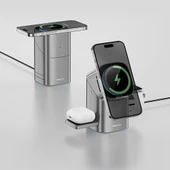 Recci RW05 Qi2 Şarj Teknolojili Ambiyans Işıklı Telefon&Akıllı Saat&Kulaklık 15W 3in1 Kablosuz Şarj Standı thumbnail 6