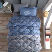 Clasy Ranforce %100 Pamuk Tek Kişilik Yorgan Seti Campus V2 Mavi thumbnail 1