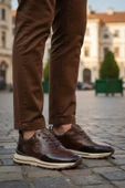 Voyager Kahve Hakiki Deri Bağcıklı Erkek Sneaker thumbnail 3