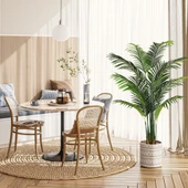 Yapay Ağaç Areka Ağacı Palmiye Ağacı 160cm Siyah Saksıda Salon Bitkisi thumbnail 4