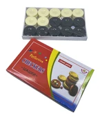 Perfection Checkers Akrilik Tavla Pulu - Siyah Krem thumbnail 2