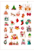 Christmas Temalı Sticker - Yılbaşı - Cam-Duvar-Tablet-Telefon (Pürüzsüz Yüzeyler) - Figürler 3-4 cm thumbnail 2
