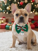 Kardan Adam Küçük Irk Köpek Papyon Tasması | Kırmızı Fiyonk Boyun Aksesuarı | Noel Temalı Köpek Süsü thumbnail 4