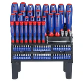 WORKPRO WP200507 100 Parça Duvar Askı Aparatlı Profesyonel CR-V Manyetik Tornavida ve Bits Uç Seti thumbnail 1