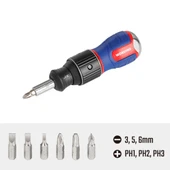WORKPRO WP221071 6-IN-1 Profesyonel CR-V Cırcırlı Manyetik Topaç Tornavida Seti thumbnail 3