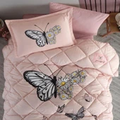 Clasy Ranforce %100 Pamuk Tek Kişilik Yorgan Seti Daisy Love V2 Somon thumbnail 2