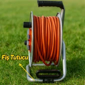 Metal Makaralı Uzatma Kablosu % 100 BAKIR 40 Metre 3x2.5 mm Termal Sigortalı Seyyar Kapaklı 4 Prizli thumbnail 5