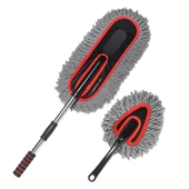 Coofbe 2 ADET Set Profesyonel Püsküllü Mikrofiber Araç Yıkama Fırçası Toz Alma Fırçası Araç Paspası thumbnail 6