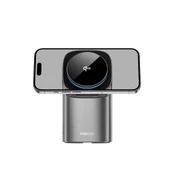 Recci RW05 Qi2 Şarj Teknolojili Ambiyans Işıklı Telefon&Akıllı Saat&Kulaklık 15W 3in1 Kablosuz Şarj Standı thumbnail 2