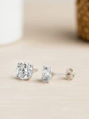 925 Ayar Tektaş Gümüş Kadın Küpe 6 MM thumbnail 3