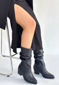 Pabucmarketi Siyah Körüklü Kadın Topuklu Çizme thumbnail 3
