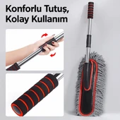 Coofbe 2 ADET Set Profesyonel Püsküllü Mikrofiber Araç Yıkama Fırçası Toz Alma Fırçası Araç Paspası thumbnail 5