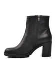Venüs Siyah Hakiki Deri Fermuarlı Kadın Topuklu Bot thumbnail 2