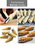 12'li Korne Kalıbı Torpil Huni Tatlı Kalıbı Pasta Kurabiye Profiterol Milföy Süsleme Aparatı 12 cm thumbnail 2
