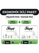 Sleepy Ekonomik İkili Paket (Natural Ultra Hassas Hijyenik Ped Gece 18'li + Günlük Ped Normal 32'li) thumbnail 1