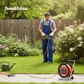 Metal Makaralı Uzatma Kablosu % 100 BAKIR 40 Metre 3x2.5 mm Termal Sigortalı Seyyar Kapaklı 4 Prizli thumbnail 6