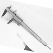 (0.02 Hassasiyet) 200 mm Kilitli Mekanik Kumpas Monoblok Metal Gövde İç Dış Derinlik Ölçüm Aleti thumbnail 7