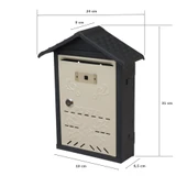 Akşan Metal Çatılı İlan Posta Kutusu Dış Mekan Krem-Antrasit thumbnail 2