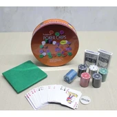 pilelistore Metal Kutulu 120 Chip Ve 2 Adet İskambil Kağit Setine Sahip Poker Oyunu thumbnail 1