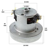 Elektrikli Süpürge Motoru SRV33 Çıkıntılı Taban 1900 W thumbnail 2