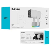 Everest Pj08, Beyaz, 150 Led Lümen, 1280x720, 1xhdmı, 1xusb, Wifi, Bluetooth, 30.000 Saat Led Ömrü, 6w Speaker, 5200mah thumbnail 5