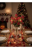 1 adet 38 cm 7 dallı iri taneli kokina yılbaşı dekor ev vazo süsü thumbnail 2