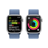 Apple Watch Series 9 GPS 41mm Akıllı Saat Silver with Winter Blue Sport Loop (Teşhiri Ürünüdür) thumbnail 4