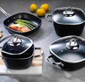 Schafer Gastronomie Master Y.Y. Tencere Seti İnd-7 Parça Siyah